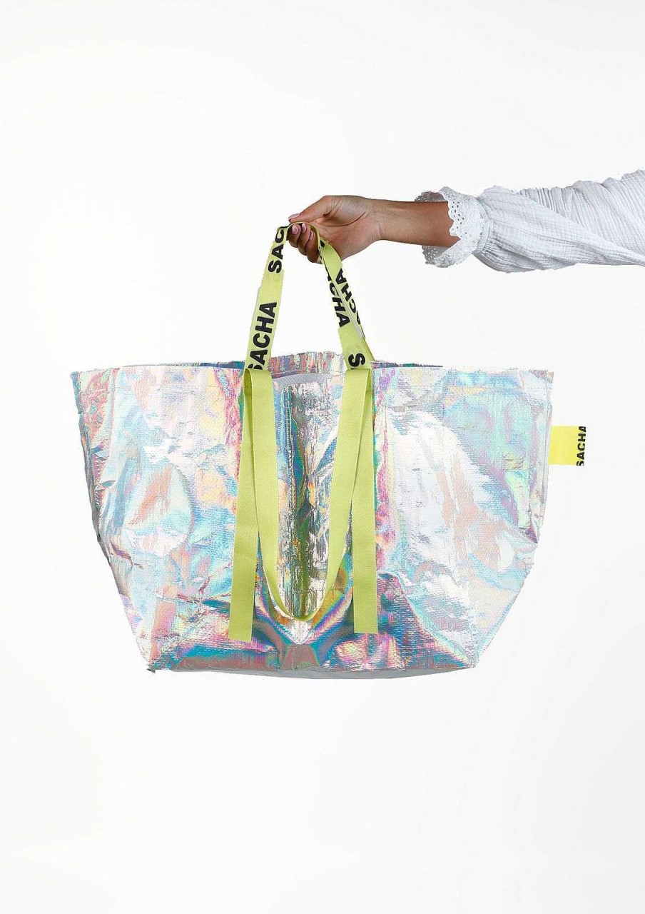 Sacha Reflective Tote Bag - Silver