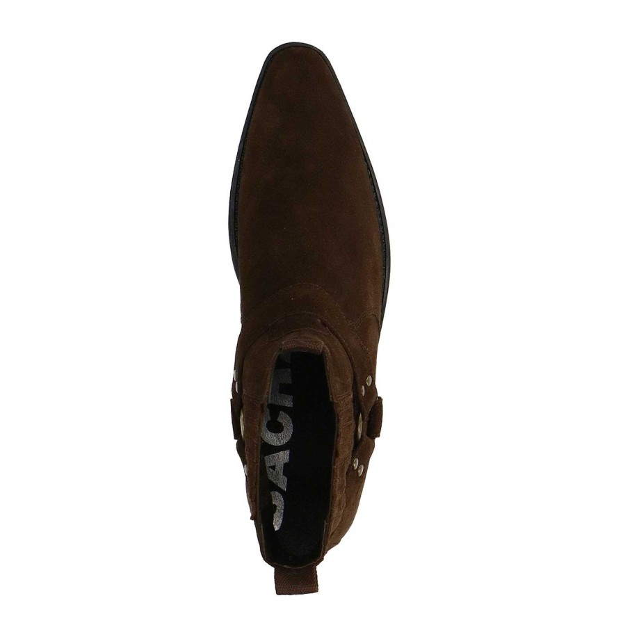 Sacha Suede Cowboy Boots - Dark Brown