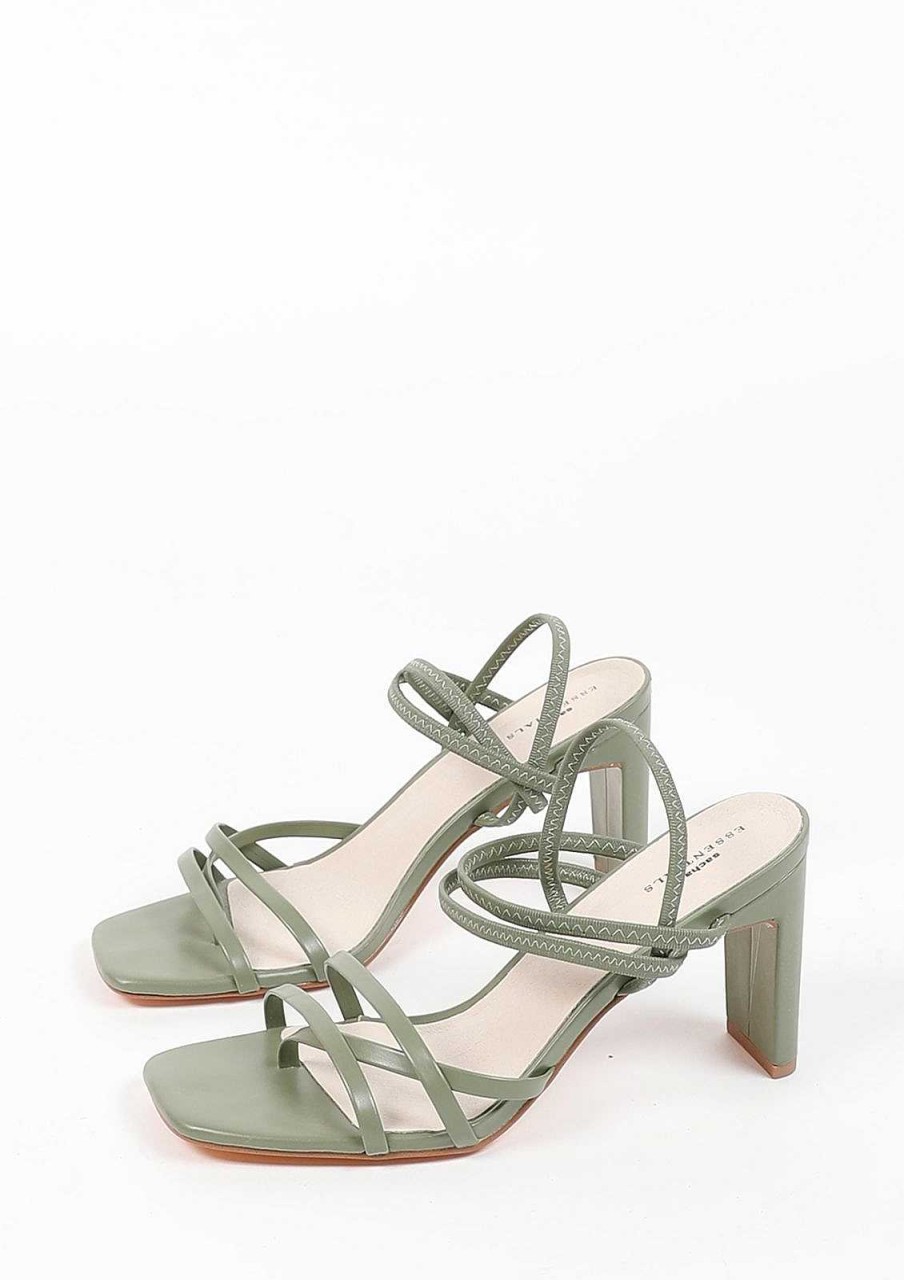 Sacha Heeled Sandals With Bands - Green