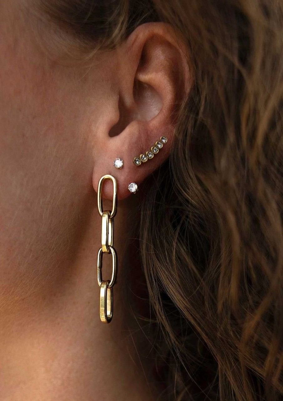 Sacha Drop Link Earrings - Gold