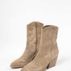 Sacha Suede Cowboy Boots - Beige