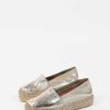 Sacha Metallic Leather Espadrilles - Gold