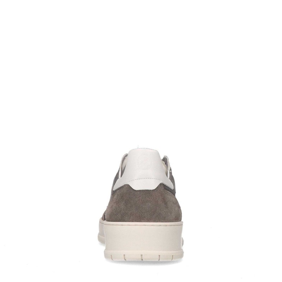 Sacha Canvas Sneakers With Suede Details - Gray