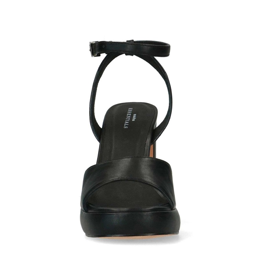 Sacha Heeled Platform Sandals - Black