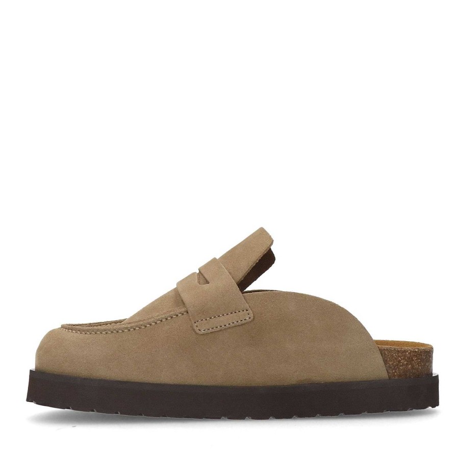 Sacha Suede Slip-On Shoes - Taupe