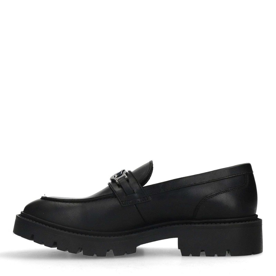 Sacha Chunky Loafers With Chain - Black