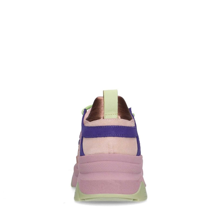 Sacha Leather Platform Sneakers With Details - Pink