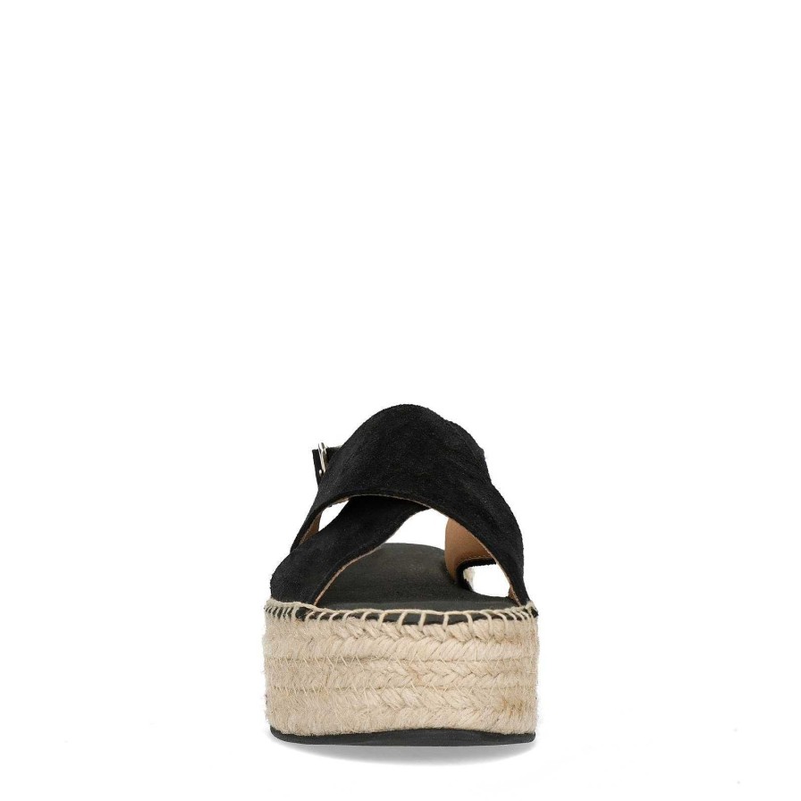 Sacha Suede Platform Sandals - Black