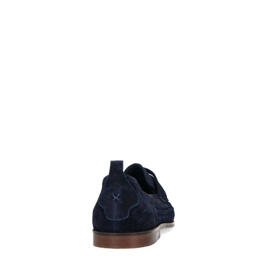 Sacha Suede Loafers With Braid Detail - Dark Blue