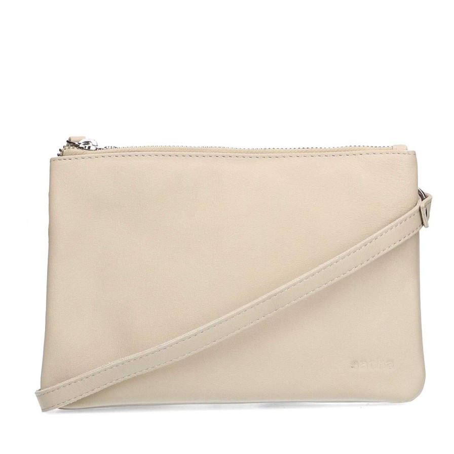 Sacha Leather Crossbody Bag - Off White