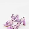 Sacha Metallic Heeled Sandals With Straps - Pink