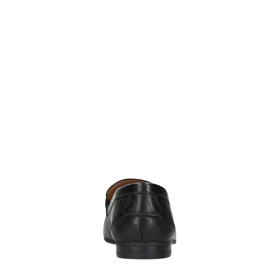 Sacha Leather Loafers With Buckle - Black