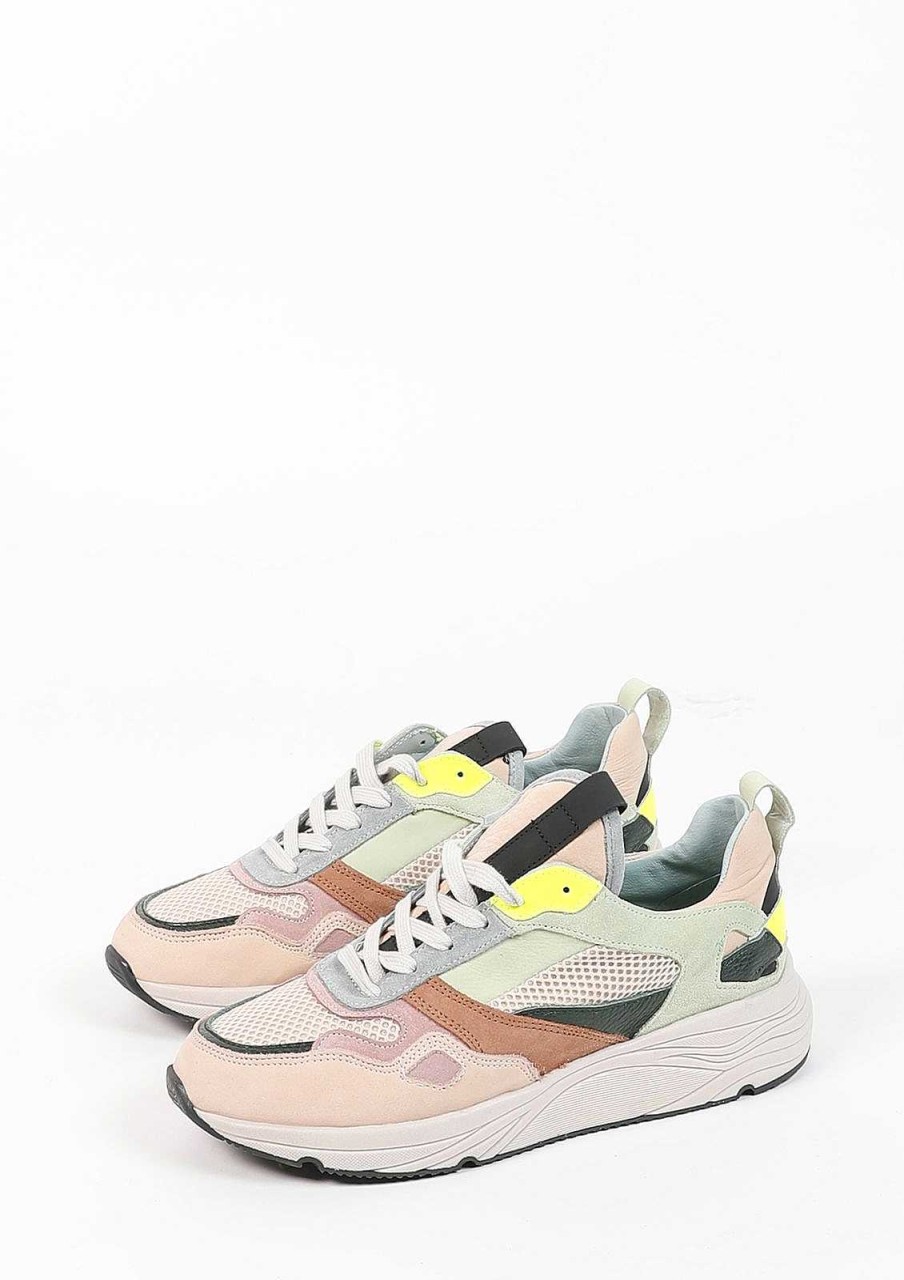 Sacha Suede Dad Shoes With Multicolor Details - Beige