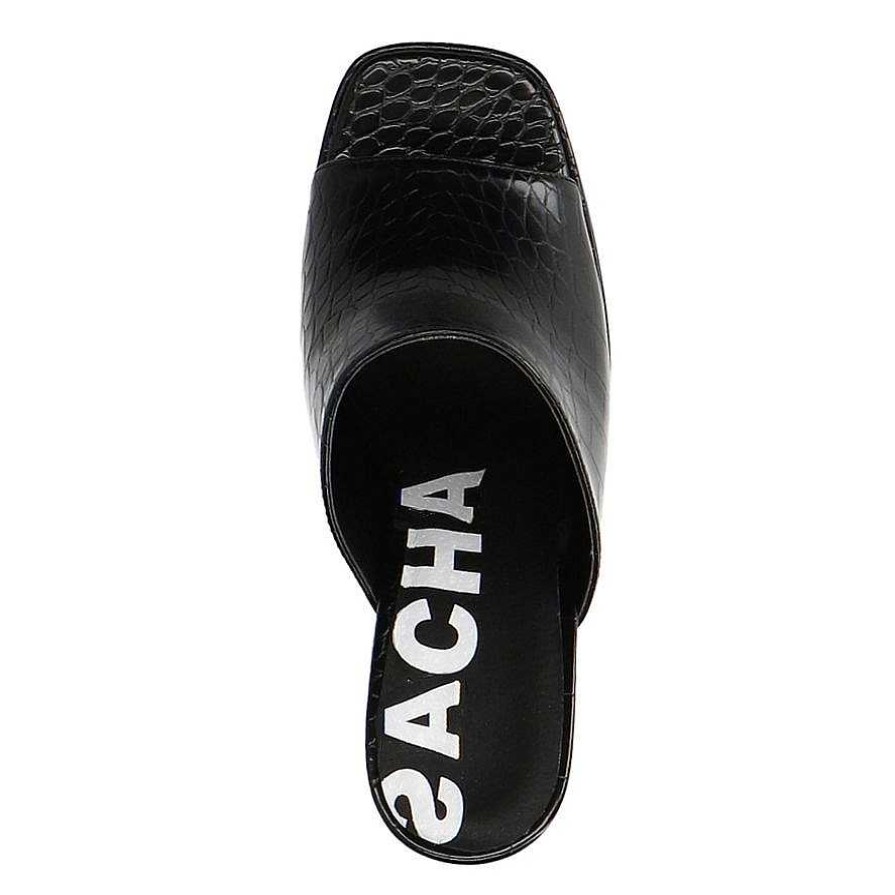 Sacha Platform Mules - Black