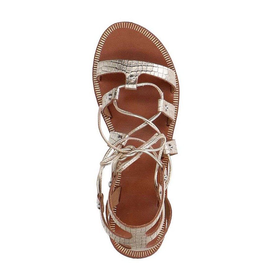 Sacha Leather Sandals - Gold