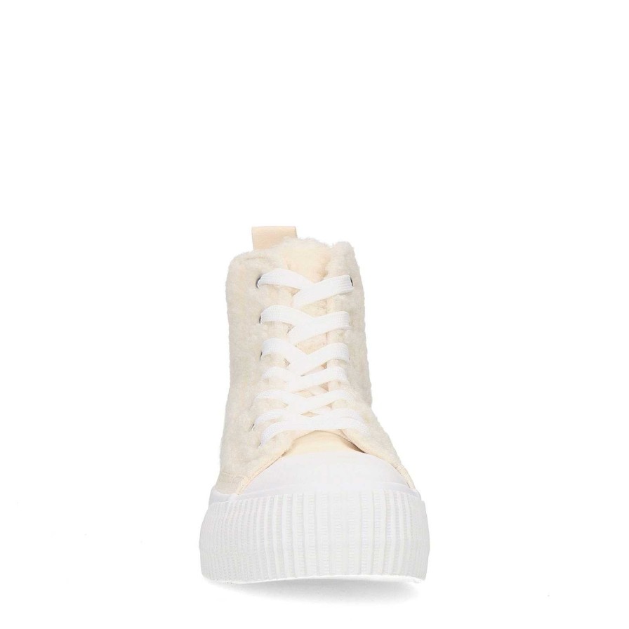 Sacha Fluffy High Top Sneakers - Off White