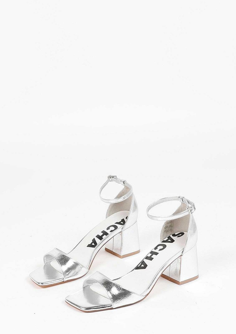 Sacha Heeled Sandals - Silver