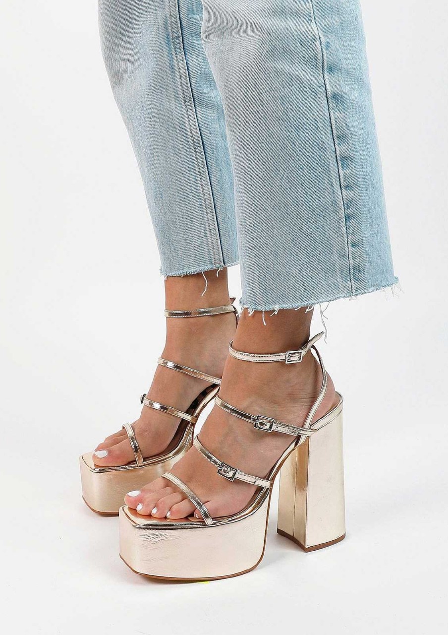 Sacha Platform Sandals - Gold