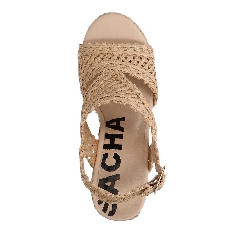 Sacha Wedge Heel Sandals - Beige