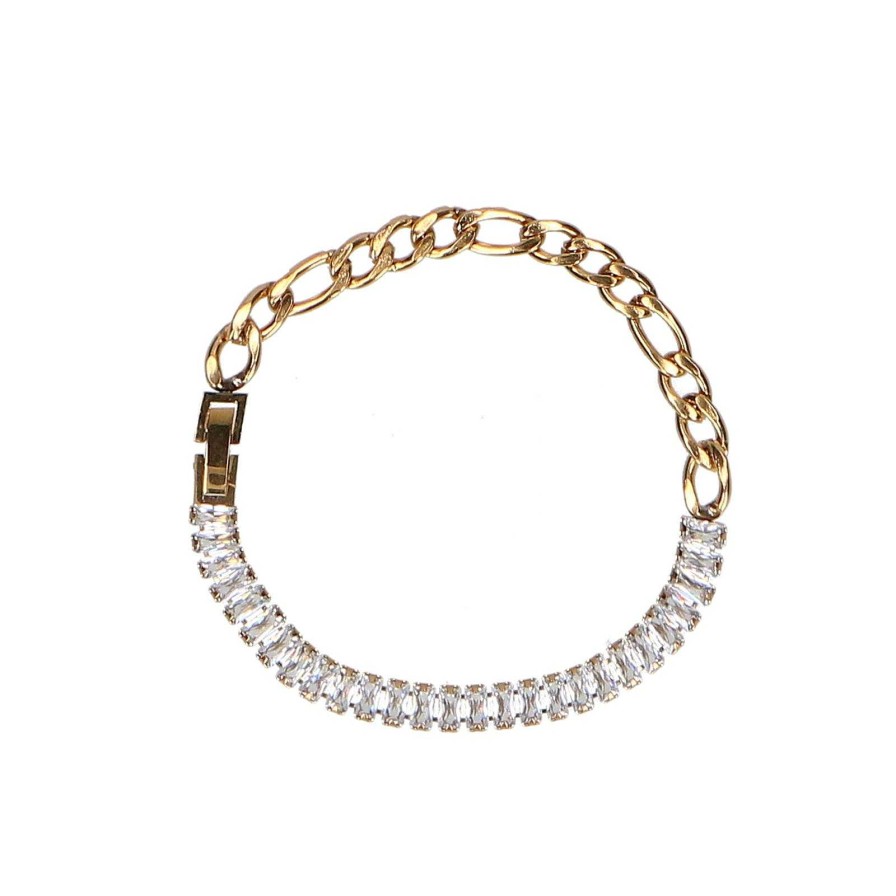 Sacha Bracelet With Rhinestones - Gold