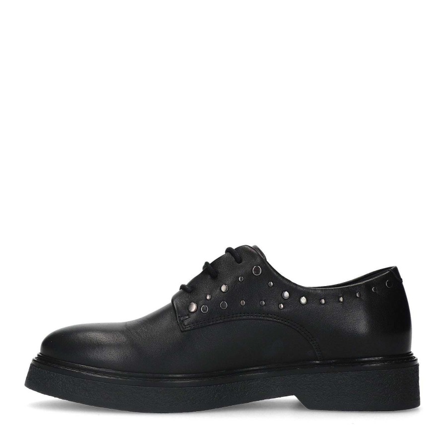 Sacha Lace-Up Shoes With Studs - Black