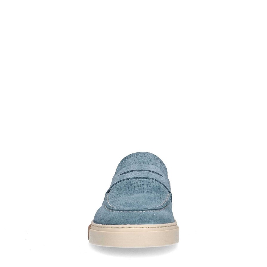 Sacha Suede Loafers - Light Blue