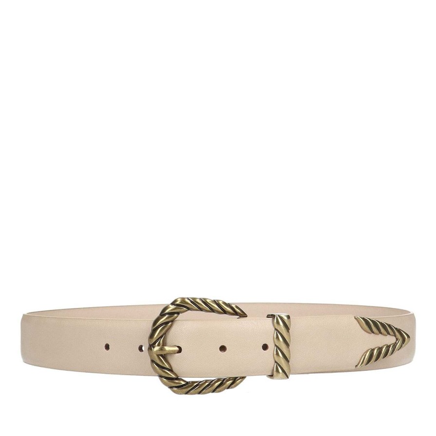 Sacha Western Belt With Buckle - Beige