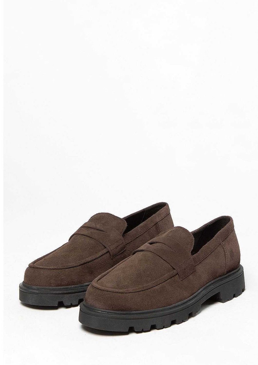 Sacha Suede Loafers - Brown