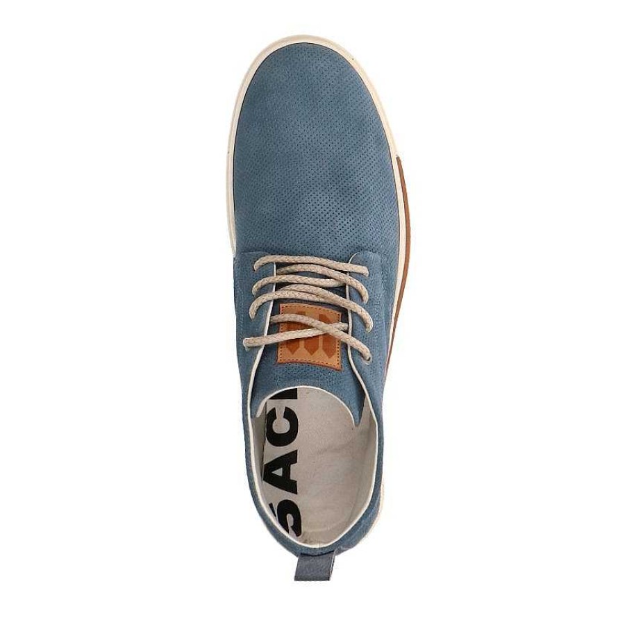 Sacha High Top Leather Sneakers - Blue