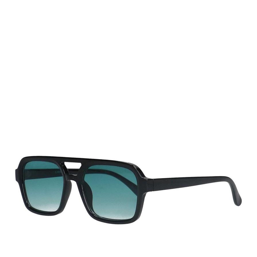 Sacha Retro Sunglasses With Colored Lenses - Black