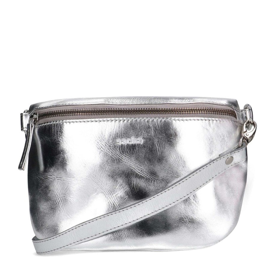 Sacha Metallic Crossbody Bag - Silver