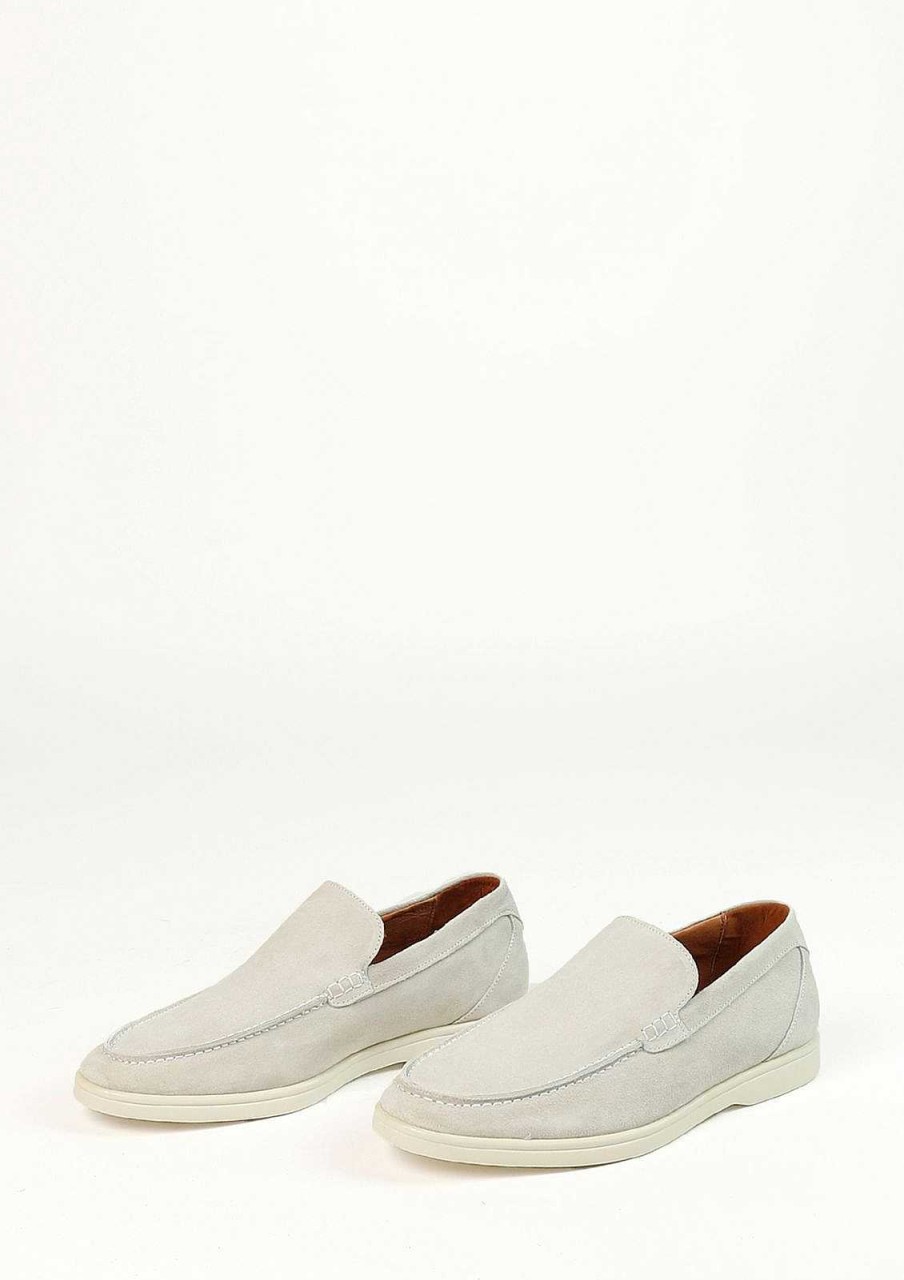 Sacha Suede Loafers - Light Gray