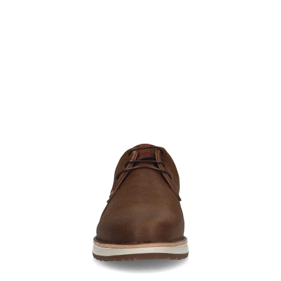 Sacha Rehab Nolan Square Lace-Up Shoes - Dark Brown