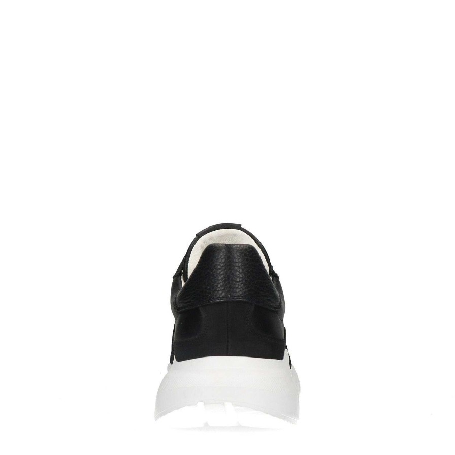 Sacha Leather Sneakers With Suede Details - Black