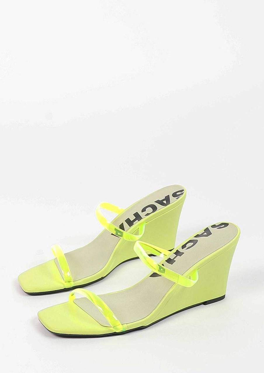 Sacha Wedge Heel Sandals - Green