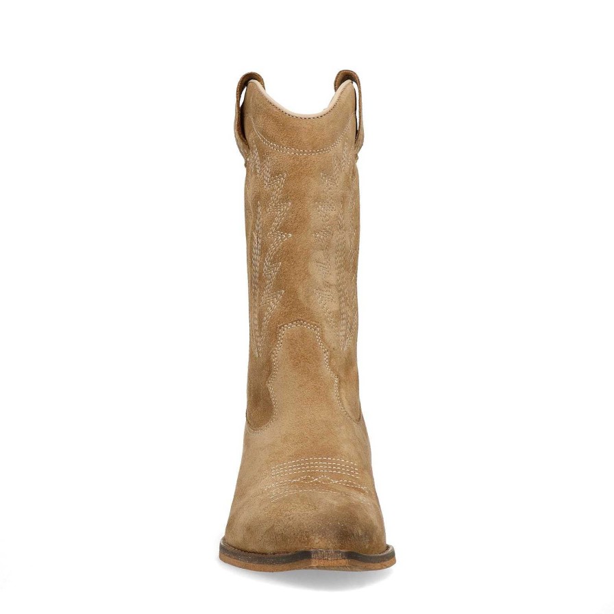 Sacha Suede Cowboy Boots - Taupe