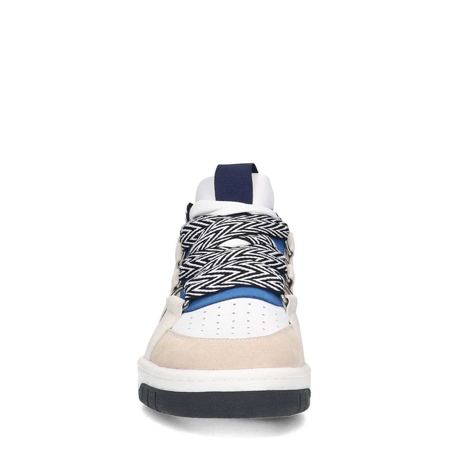 Sacha Suede Sneakers With Large Laces - Blue