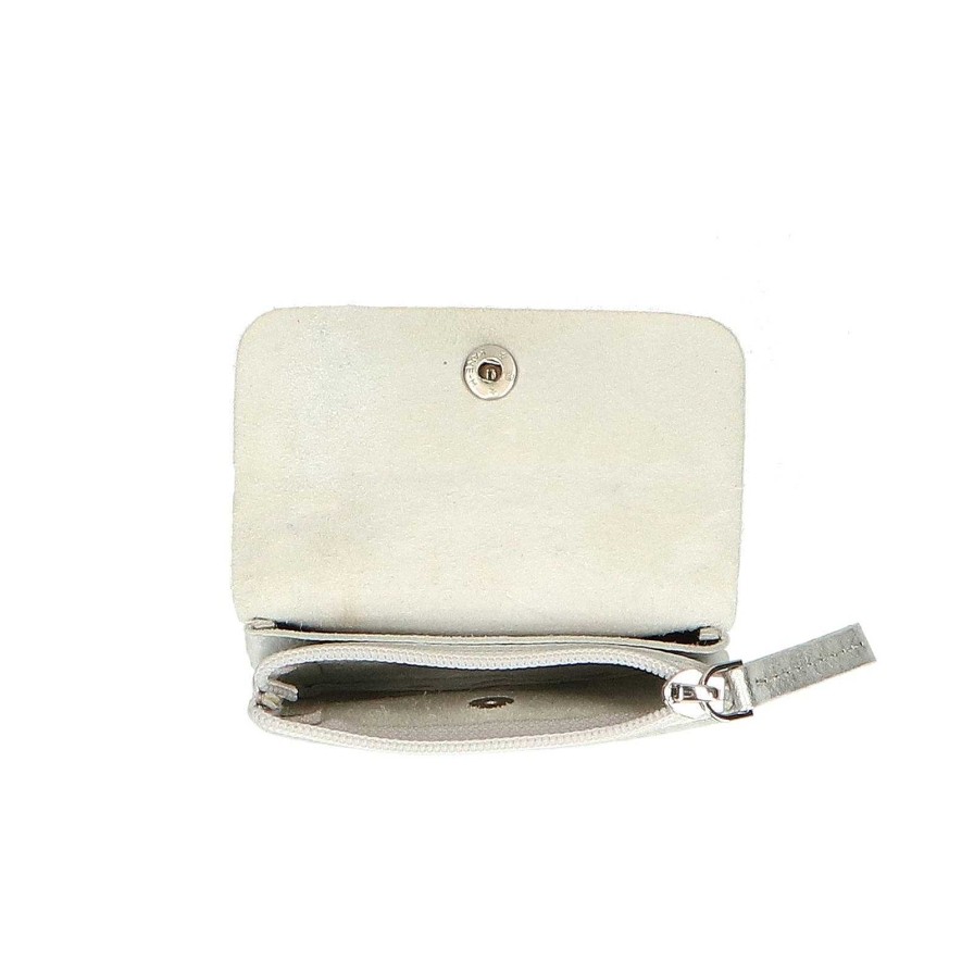 Sacha Leather Coin Purse - Silver