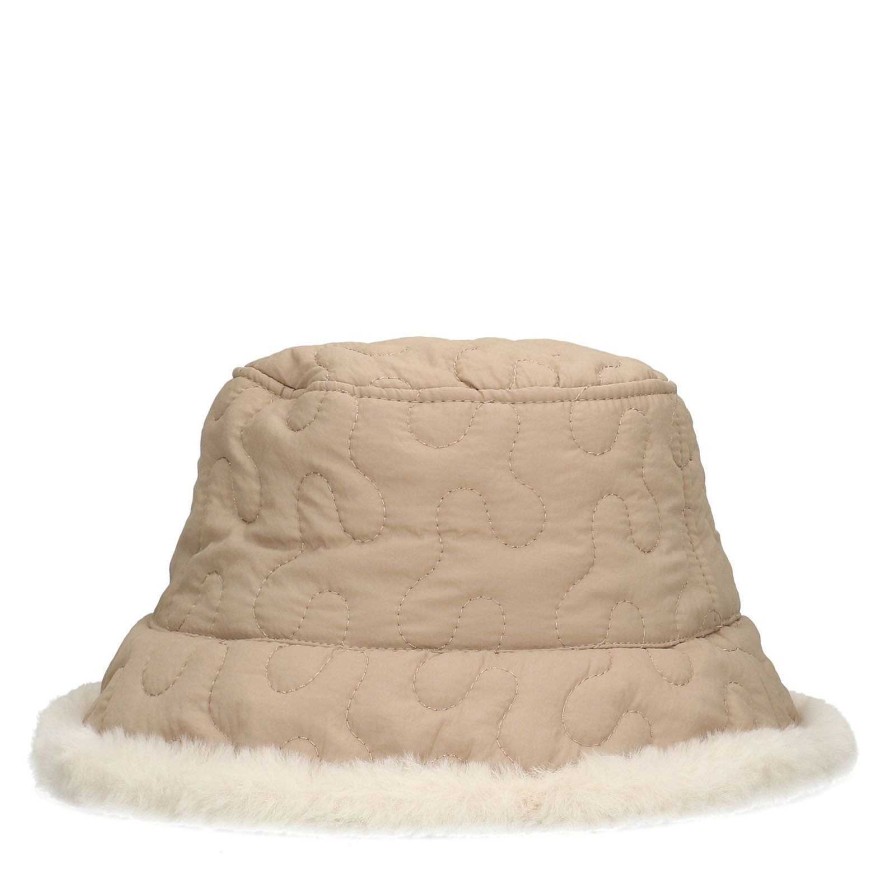 Sacha Reversible Faux Fur Bucket Hat - Beige