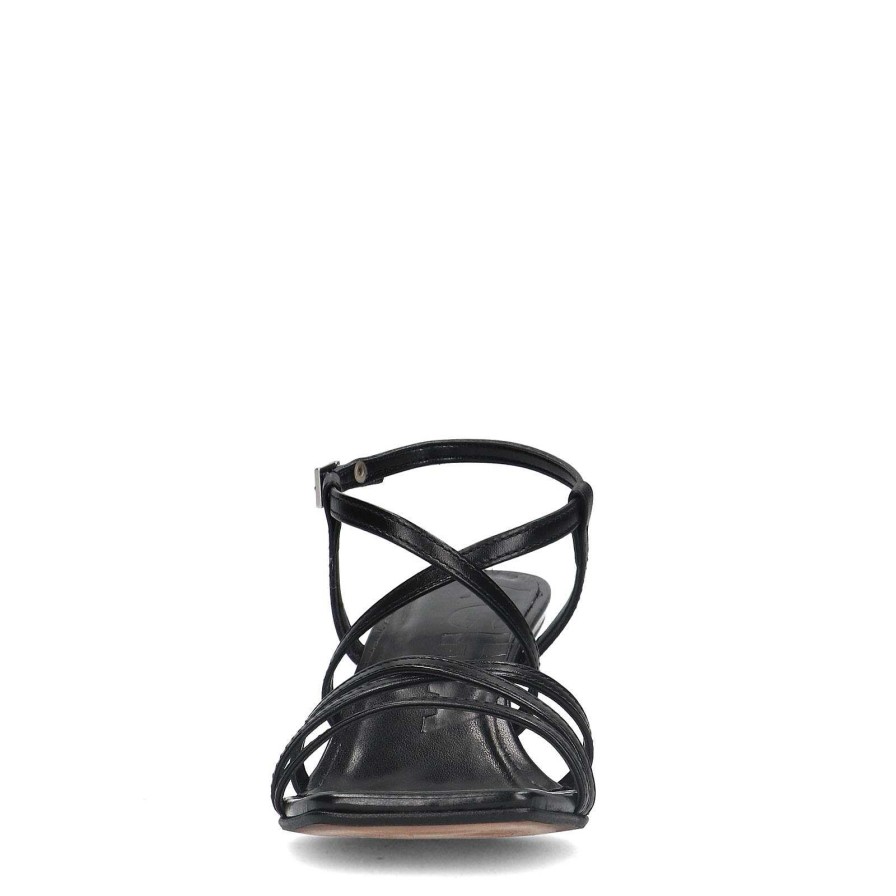 Sacha Funnel Heel Sandals - Black