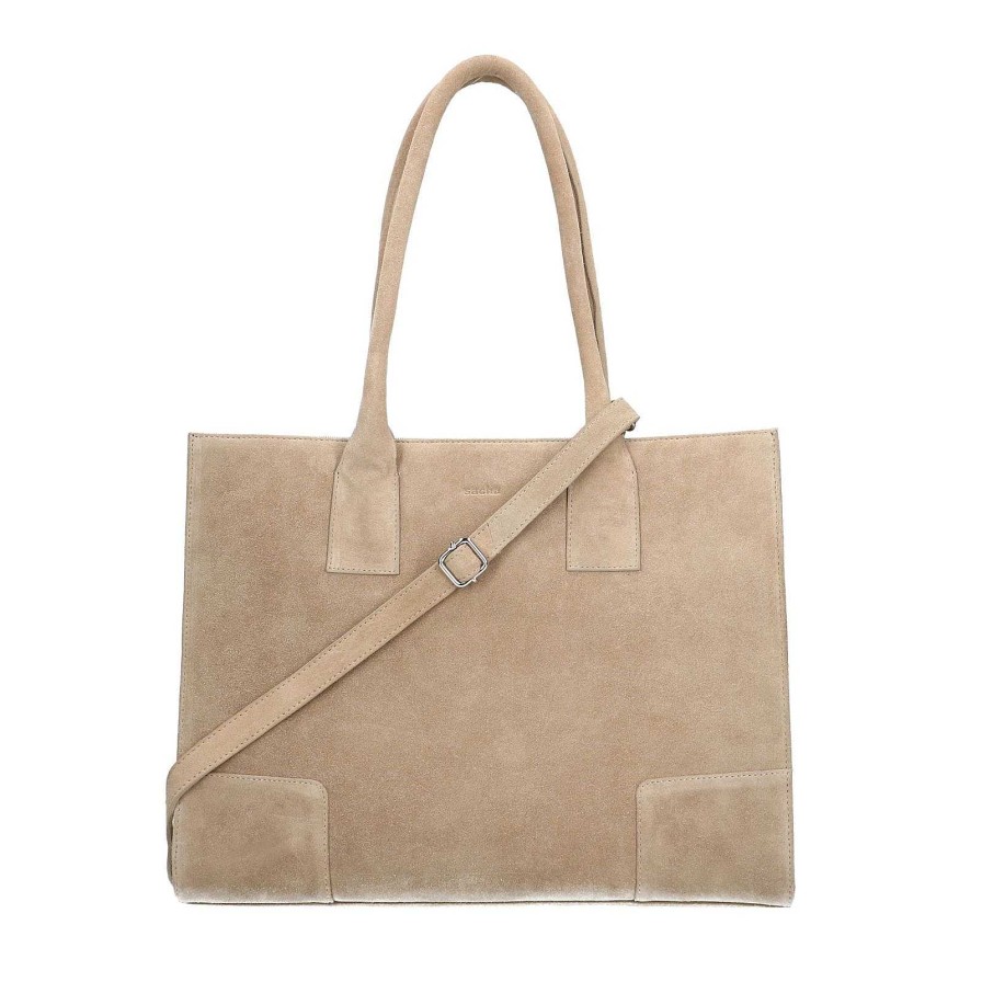 Sacha Suede Tote Bag - Beige