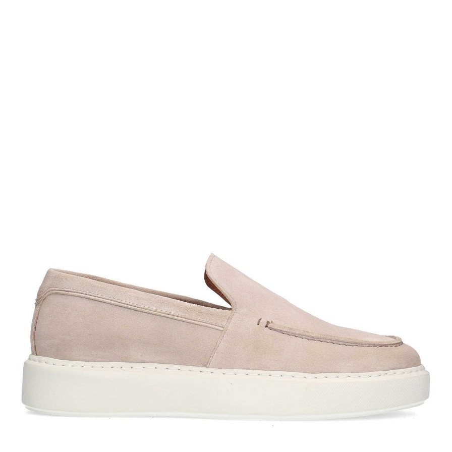 Sacha Suede Loafers - Beige