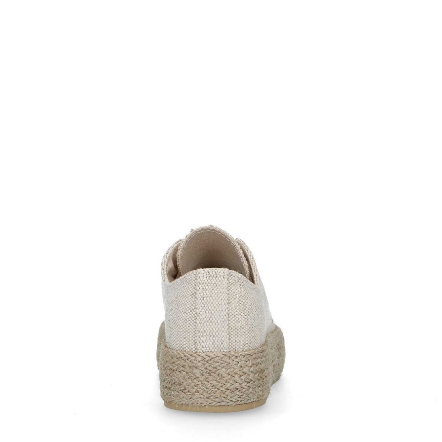 Sacha Glittery Textile Sneakers With Rope Sole - Beige