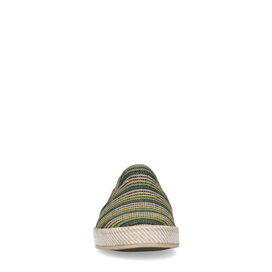 Sacha Canvas Loafers With Stripes - Khaki