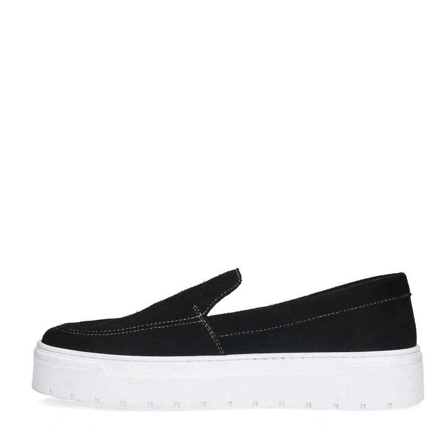 Sacha Suede Loafers - Black