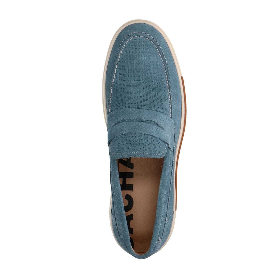 Sacha Suede Loafers - Light Blue