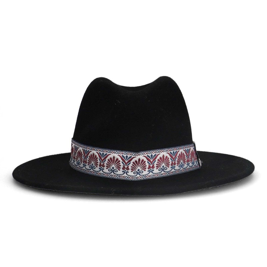 Sacha Hat With Printed Band - Black