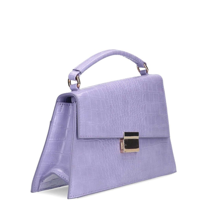 Sacha Crocodile Handbag With Details - Lilac