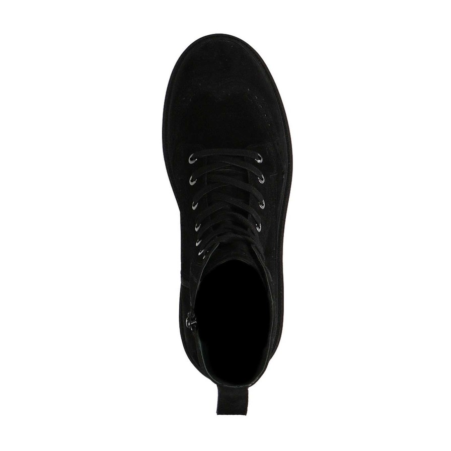 Sacha Suede Lace-Up Boots - Black