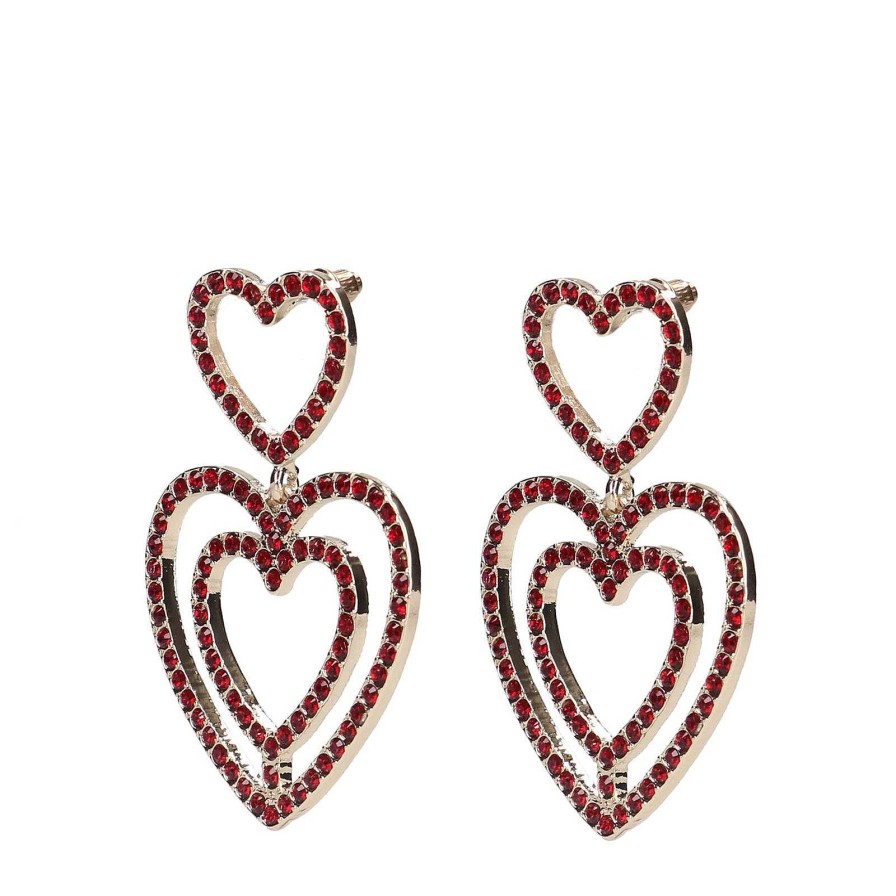 Sacha Sacha X Tessa Van Montfoort Three Hearts Earrings - Gold